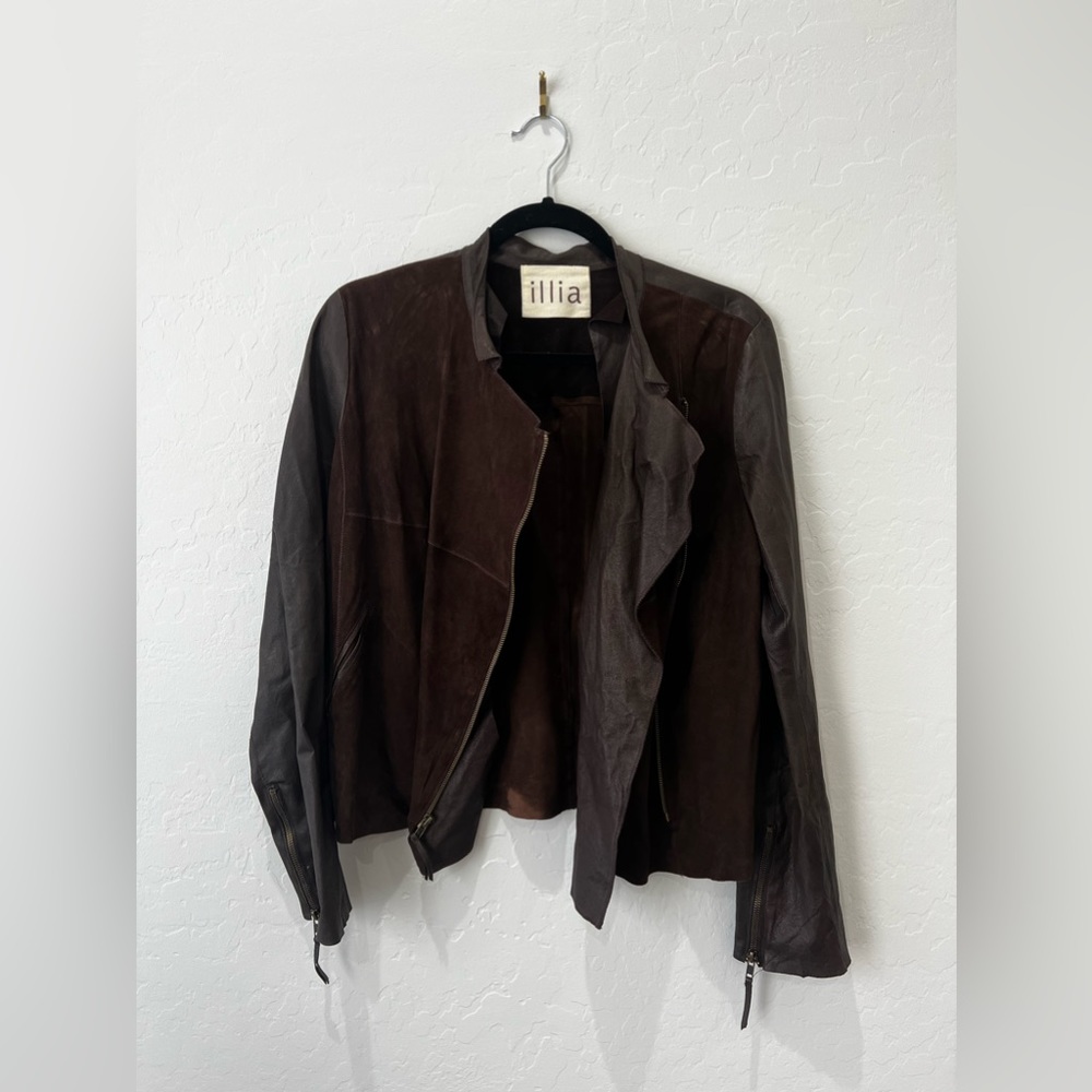 Illia Brown Suede and Leather Jacket